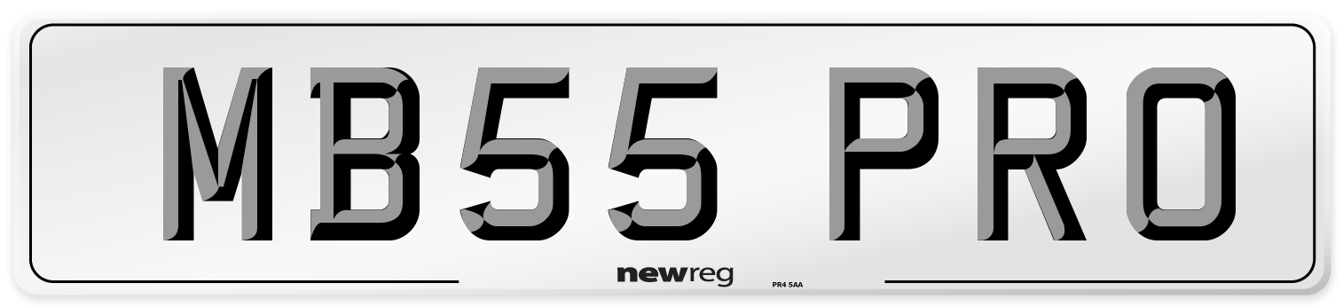 MB55 PRO Number Plate from New Reg